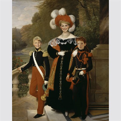 Custom Royal Portrait Queen Marie Amelie with Her Youngest Sons from Photos,by myDaVinci - myDaVinci